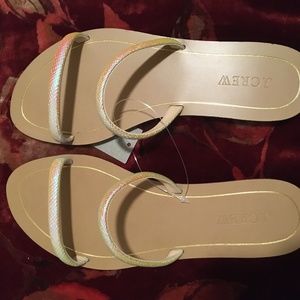 J. Crew Isla Crosshatch Slides Iridescent Sandals *NEW WITH TAGS* Size 7